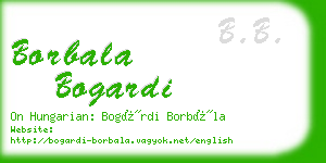 borbala bogardi business card